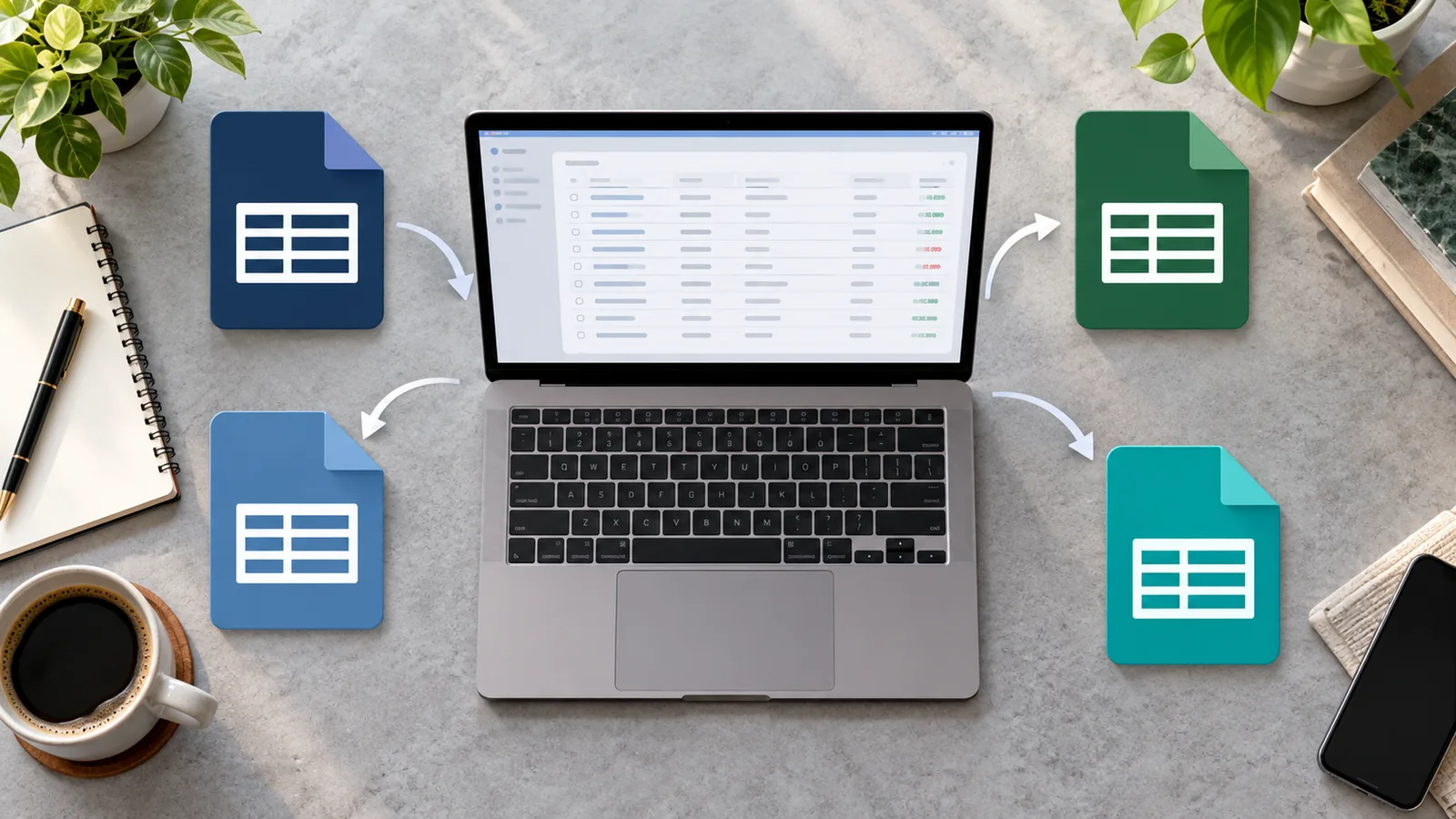 Transaction file formats around an accounting table